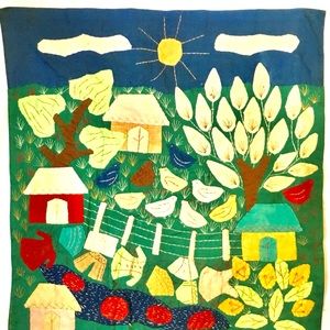 Latin American arpillera, wall-hanging, folk art
